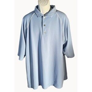 FJ FOOJOY Men's Short Sleeve Button Down Golf Polo Shirt Blue XXL‎